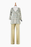 Peplum Jacket with Gold Trousers